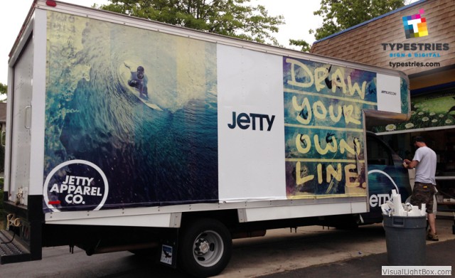 Box Truck Vinyl Wrap for Jetty - complete wrap on all four sides using 3M Controltac wrap vinyl