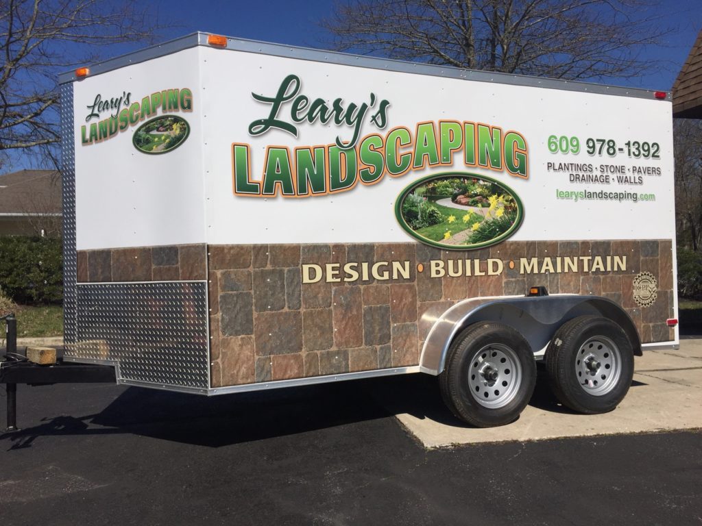 Enclosed trailer wrap for Leary's landscaping