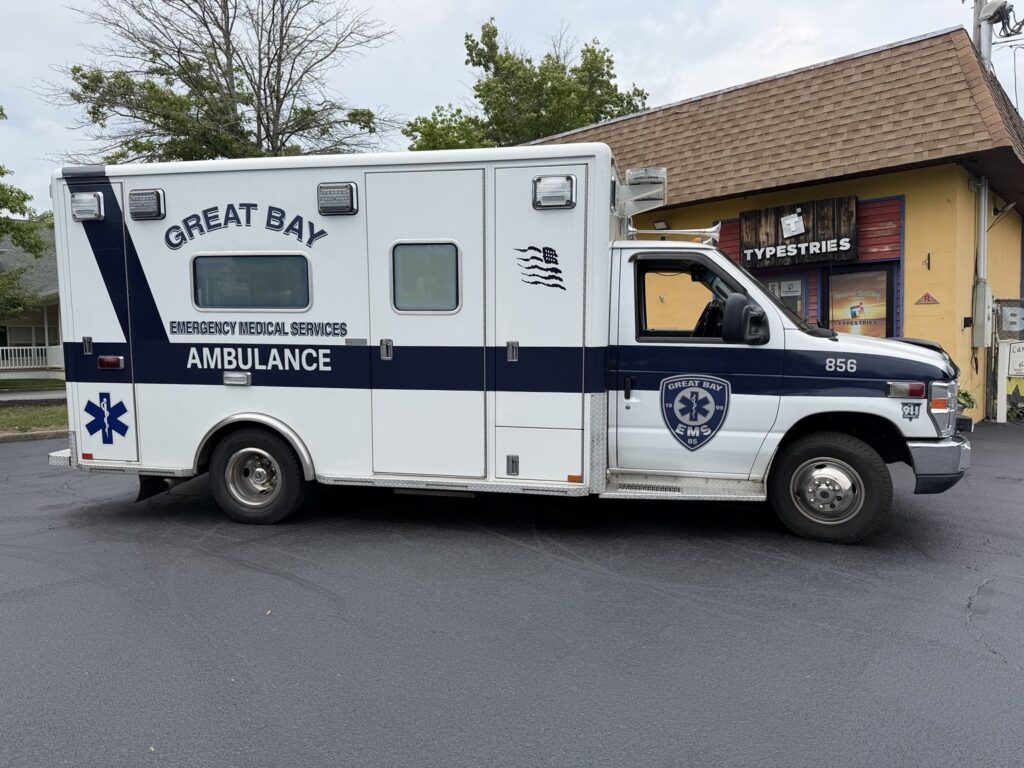 Great Bay EMS ambulance graphics and emergency vehicle lettering