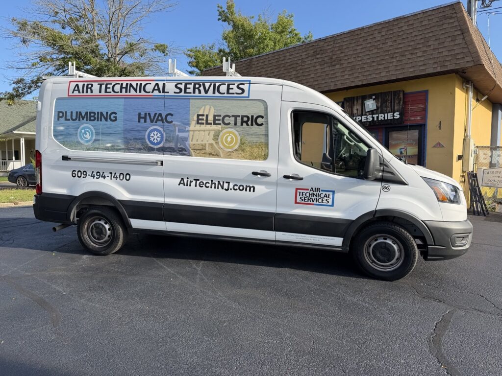 Electrical contractor commercial van graphics and lettering