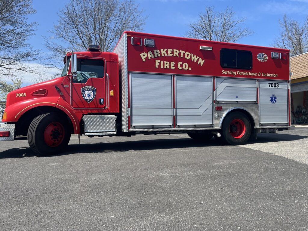 Parkertown Fire Company fire apparatus lettering and graphics
