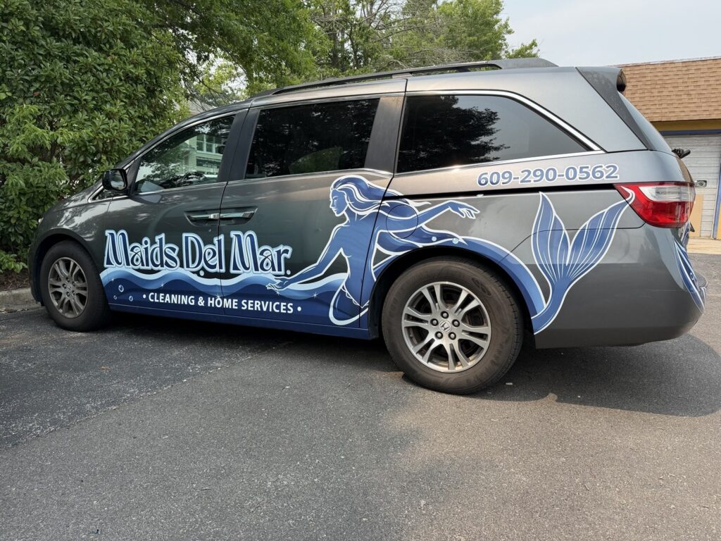 Maids Del Mar cleaning and home services minivan partial wrap